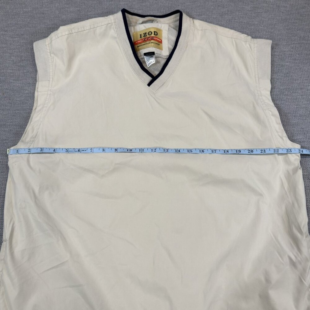 Izod X-Treme Friction Golfwear Vest Mens Large V-Neck Sleeveless Light Khaki - Picture 8 of 11